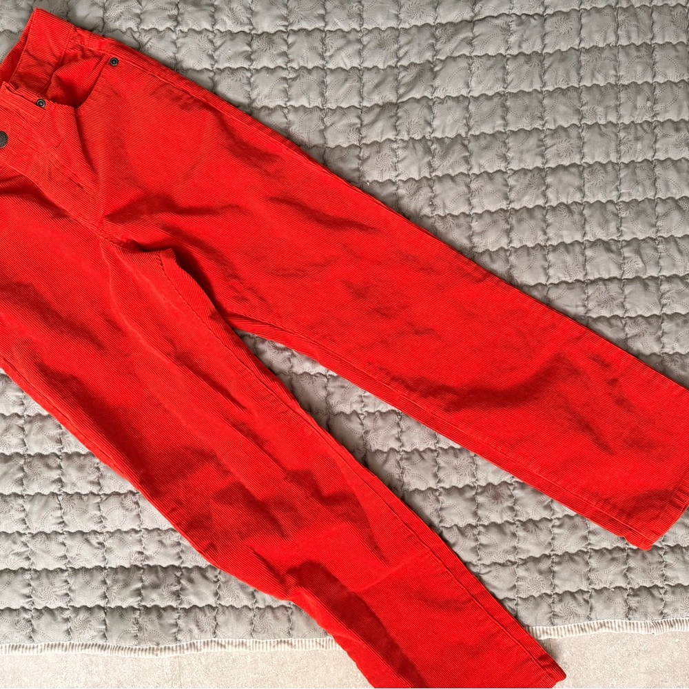 Janie and Jack Bold Red/Orange Corduroy Pants